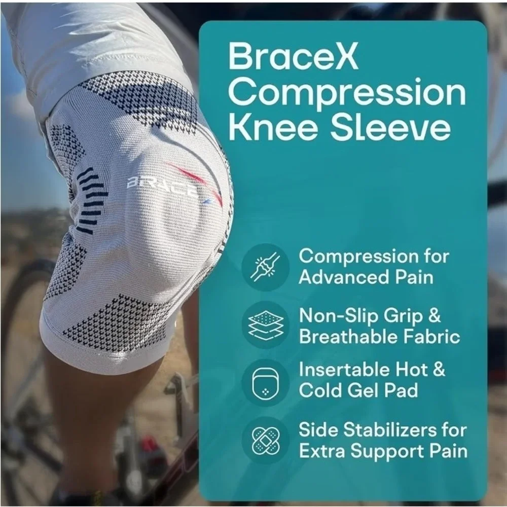 New Knee Compression Sleeve & Patellar Stabilizing Brace, Size XL